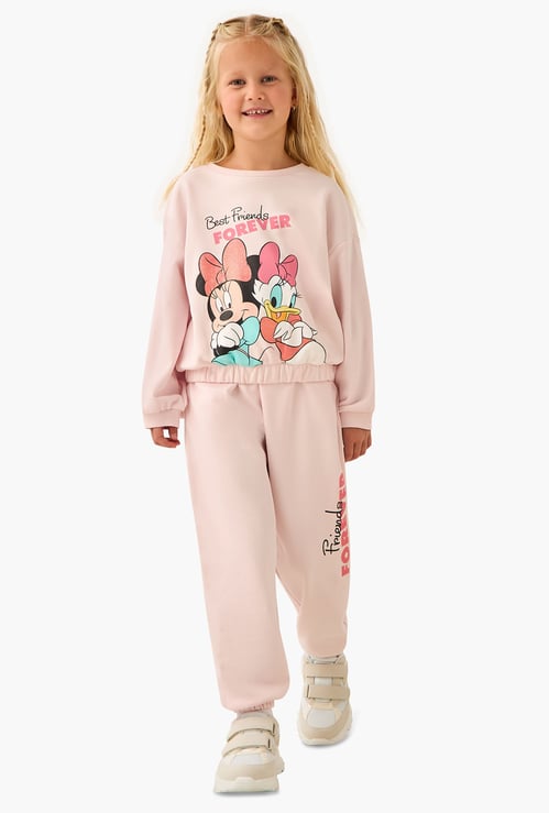 Minnie Mouse Print Sweatshirt and Joggers Set
