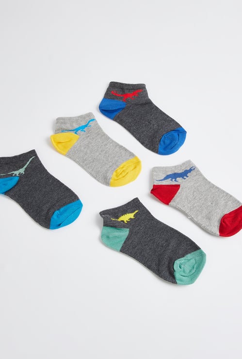 Juniors Dinosaur Print Socks - Set of 5