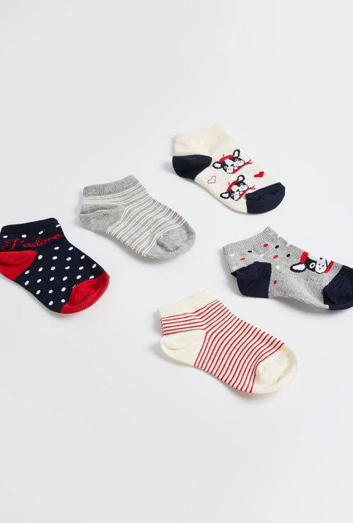 Juniors Assorted Ankle Length Socks - Set of 5