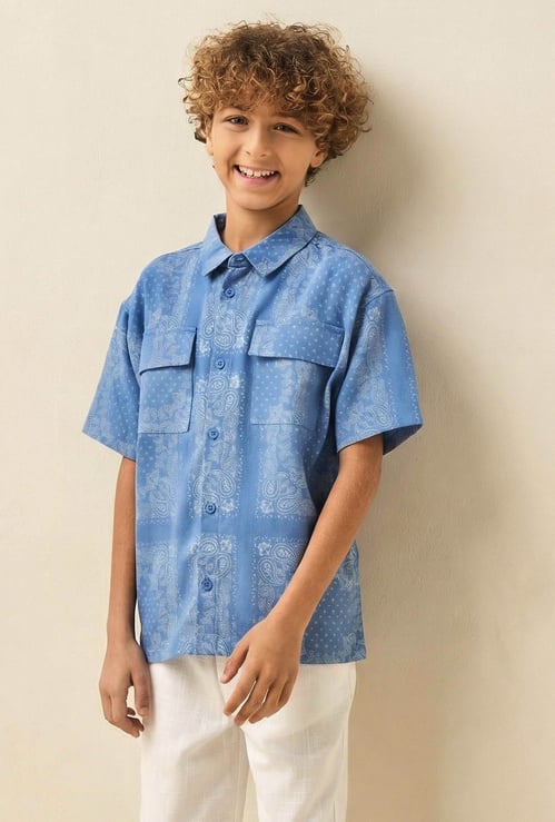 Juniors Paisley Print Shirt