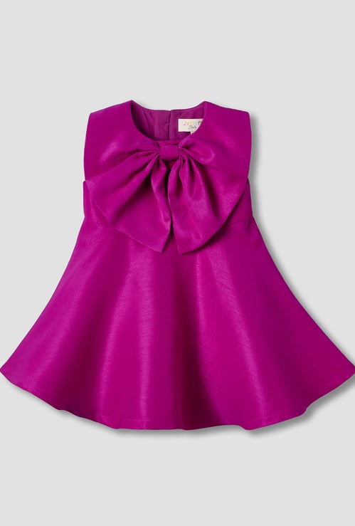 Juniors Bow Applique A-line Dress