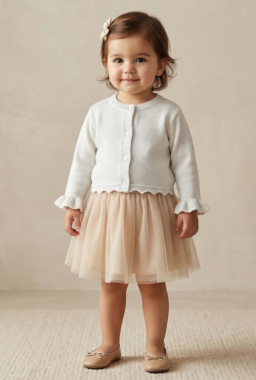 Juniors Scalloped Hem Cardigan