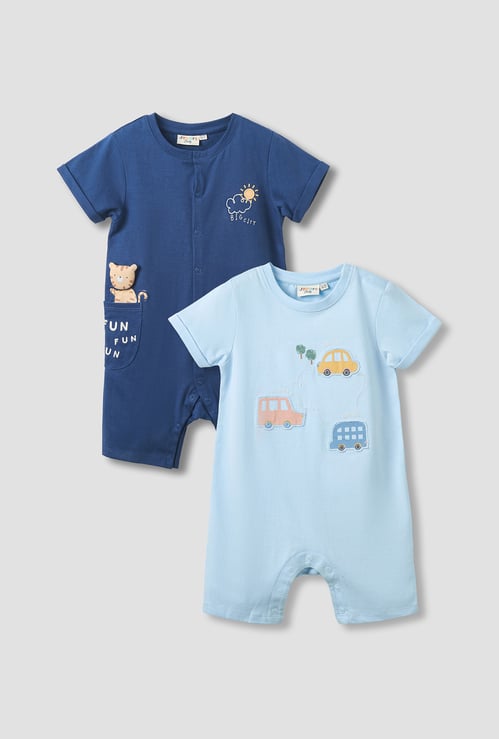 Juniors Applique Rompers with Snap Button - Set of 2