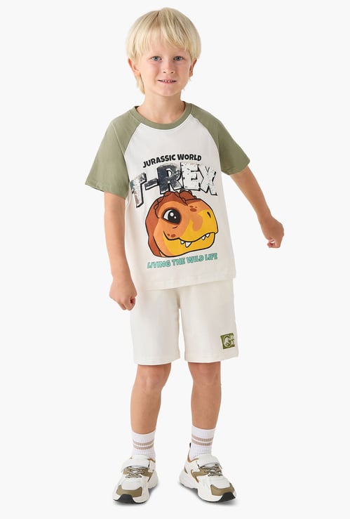 Juniors Jurassic World Print T-shirt and Shorts Set