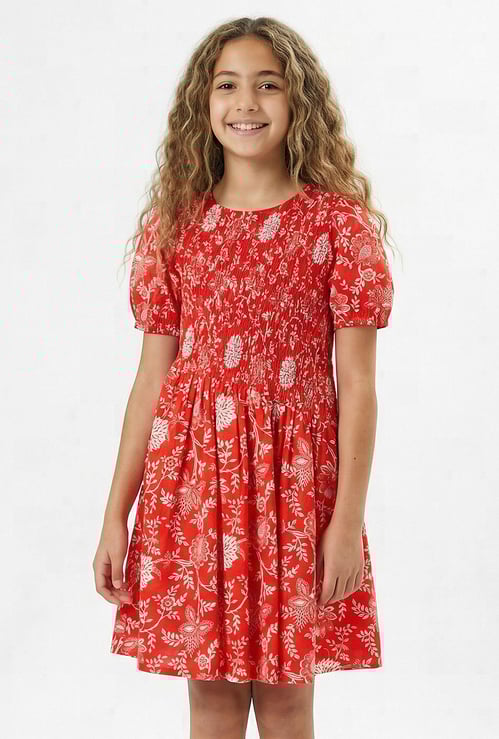 Floral Print A-line Dress
