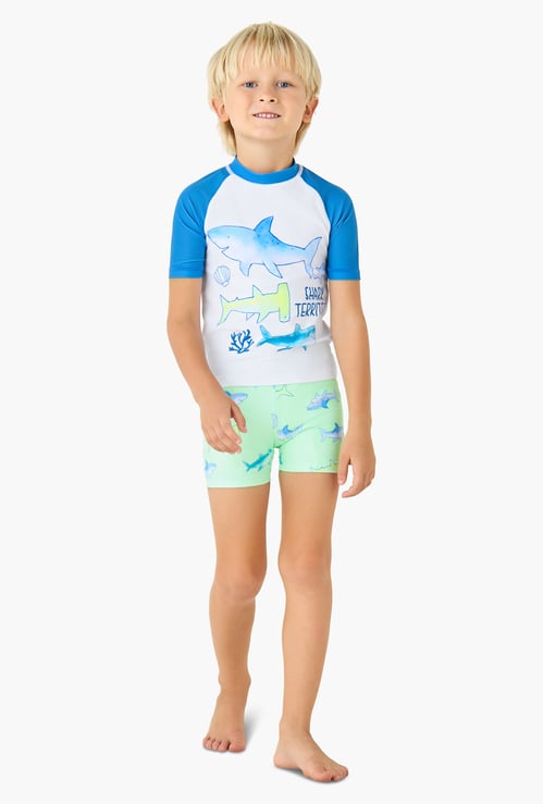 Juniors Printed Rash Guard Set