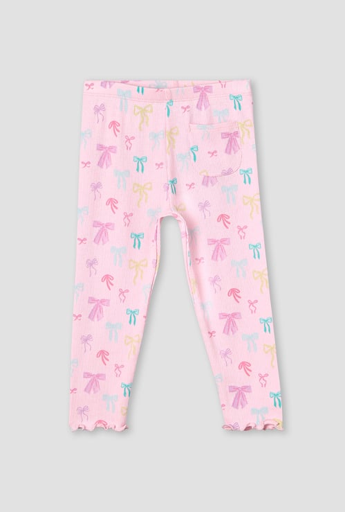 Juniors Bow Print Leggings