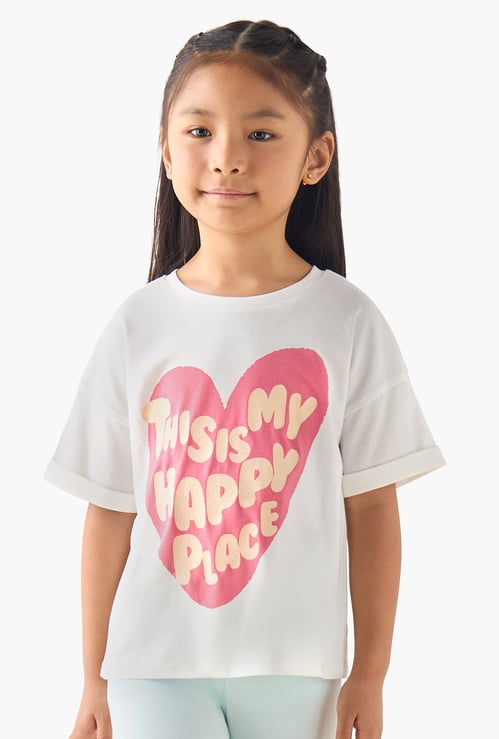 Juniors Slogan Print T-shirt