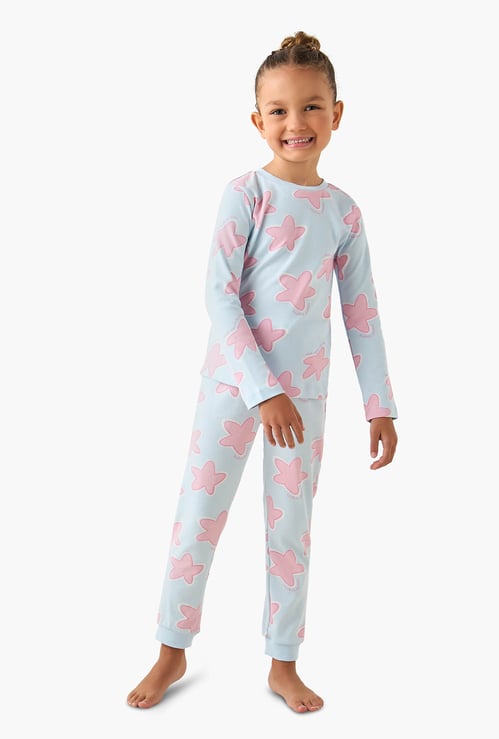 Juniors Star Print T-shirt and Pyjama Set