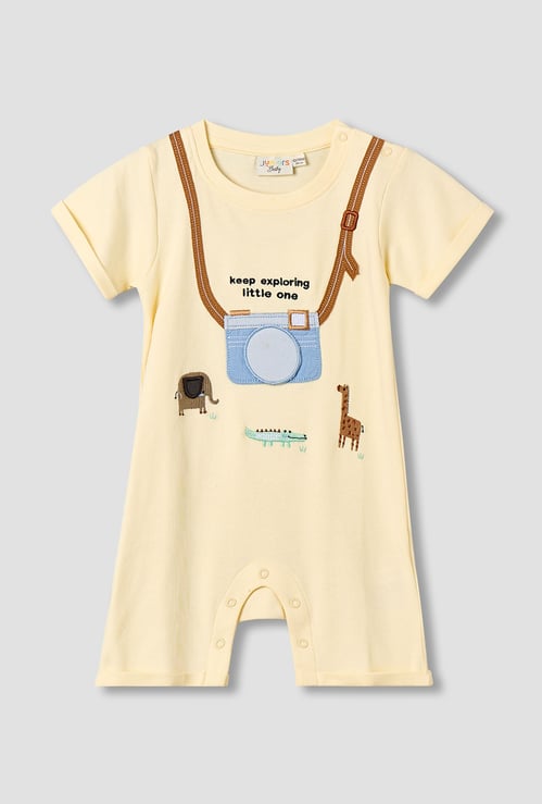Juniors Animal Embroidered Romper