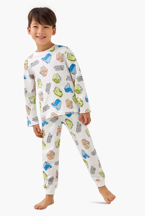 Juniors Graphic Print T-shirt and Pyjama Set