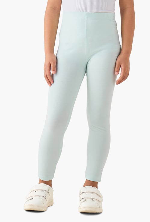 Juniors Solid Leggings with Elasticated Waistband