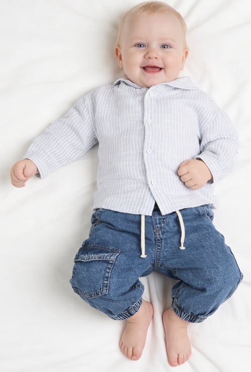 Juniors Striped Hooded Shirt