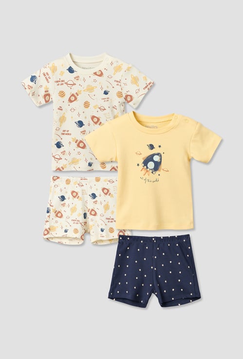 Juniors Printed T-shirt & Shorts Sets - Pack of 2