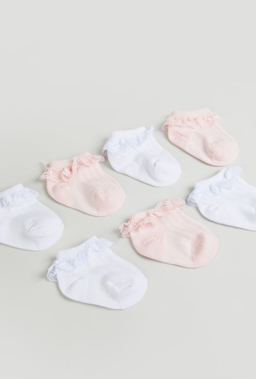 Juniors Solid Ankle Length Socks - Set of 7