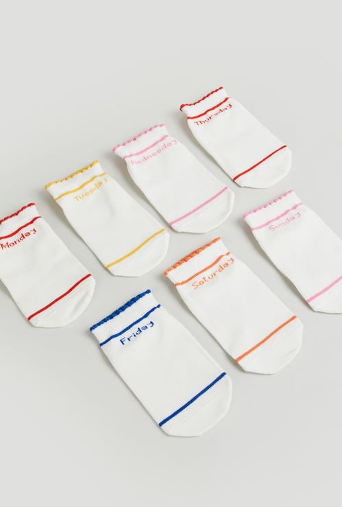Juniors Striped No Show Socks - Pack of 7