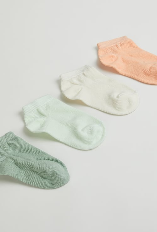 Juniors Solid Ankle Length Socks - Pack of 4