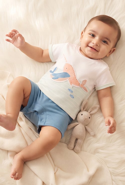 Juniors Whale Applique Rompers