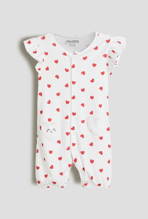 Juniors Heart Print Rompers