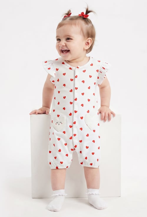 Juniors Heart Print Rompers