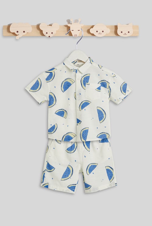 Juniors Printed Shirt and Shorts Set