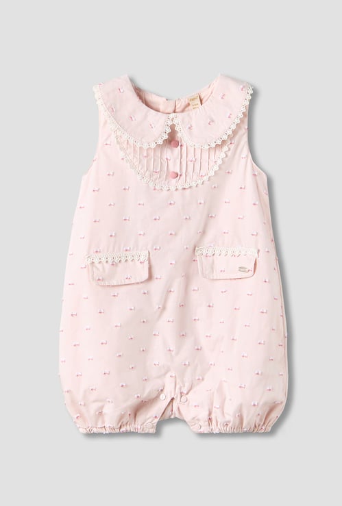 Giggles Lace Detailed Peter Pan Collar Romper