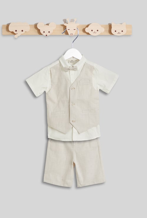 Juniors Striped Woven Shirt with Shorts Set