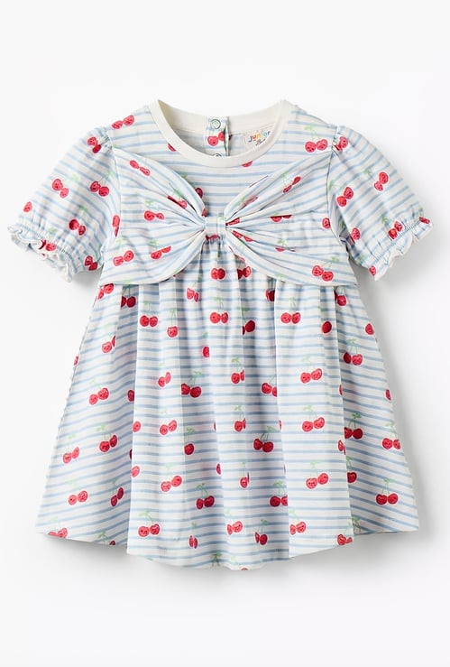 Juniors Cherry Print A-line Dress
