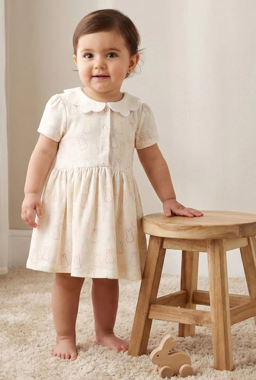 Juniors Bunny Print A-line Dress