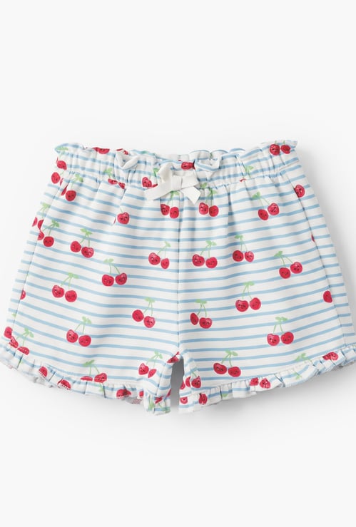 Juniors Cherry Print Elasticated Shorts
