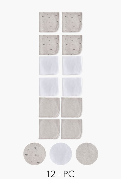 Juniors 12-Piece Assorted Wash Cloth Set - 27x25cm