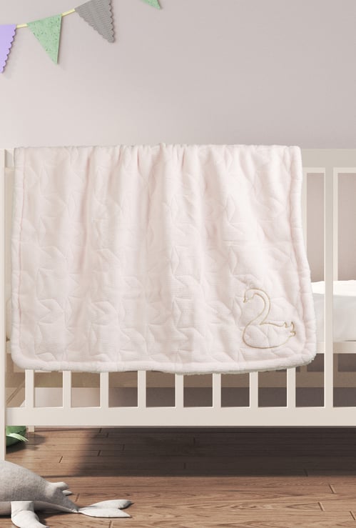 Juniors Swan Quilted Raschel Blanket -  76x102cm