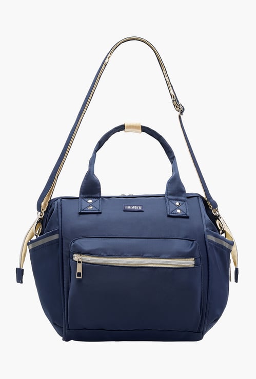 Juniors Solid Diaper Bag with Double Handle and Zip Closure