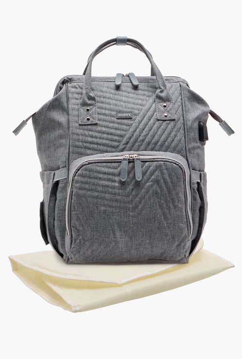 Juniors Quilted Diaper Backpack with Adjustable Straps