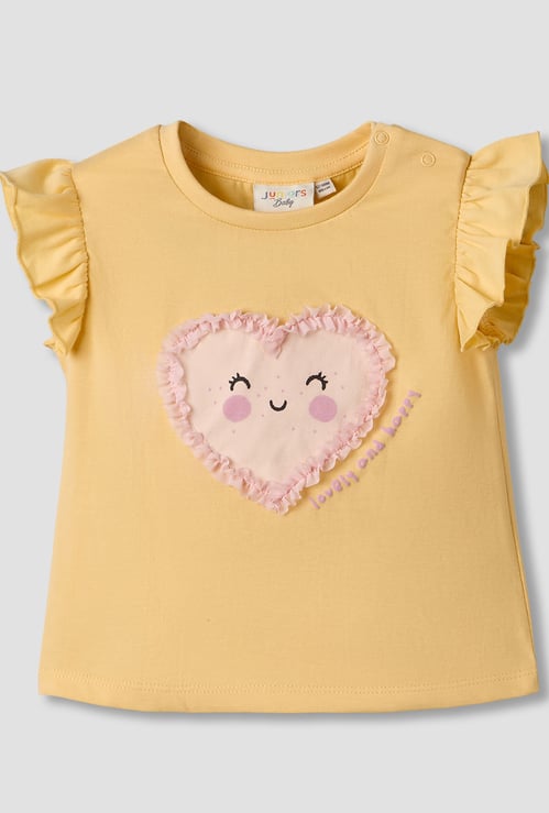 Juniors Heart Applique T-shirt