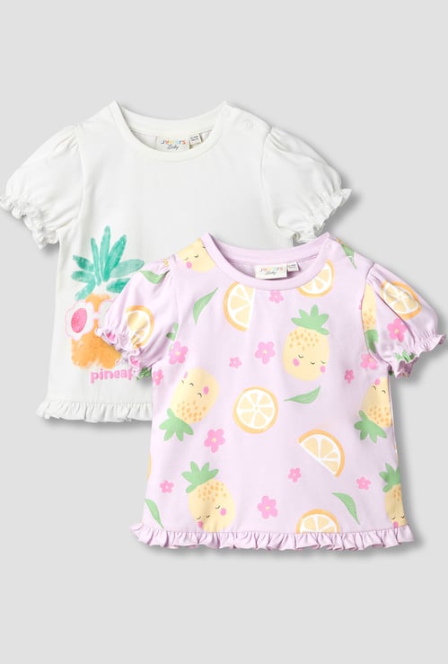 Juniors Printed T-shirt - Set of 2