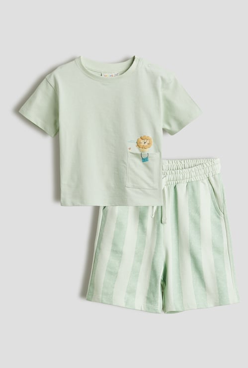 Boys Applique T-shirt and Shorts Set