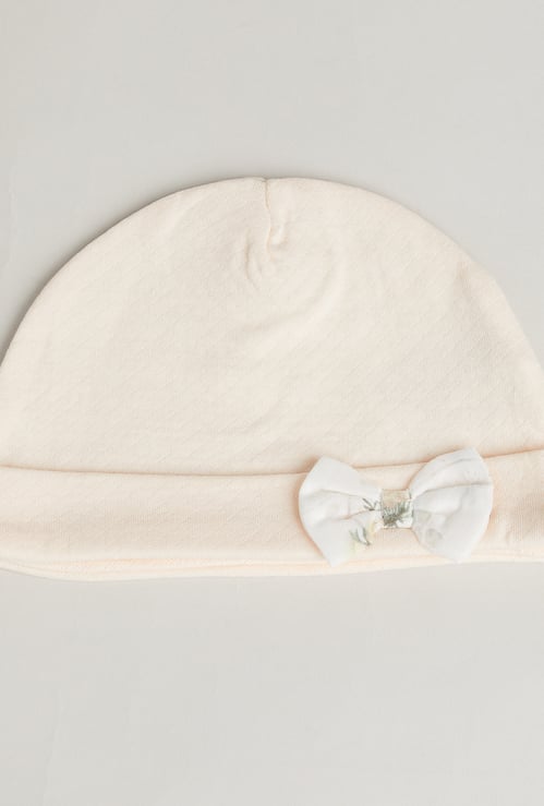 Giggles Bow Applique Beanie