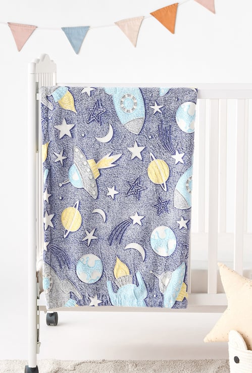 Juniors Space Textured Glow-in-the-Dark Blanket