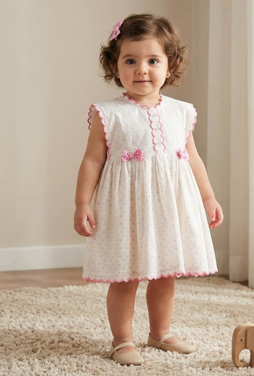 Juniors Polka Dot Print A-Line Dress