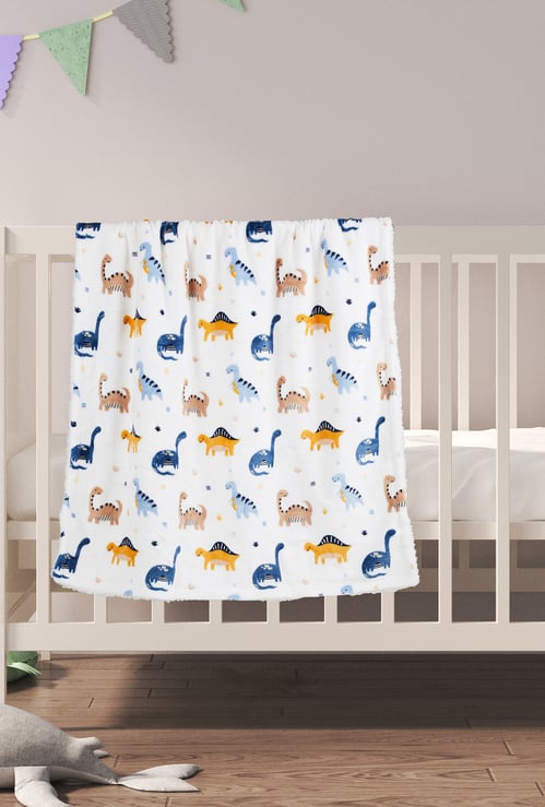 Juniors 2 Ply Dino Print Raschel Blanket