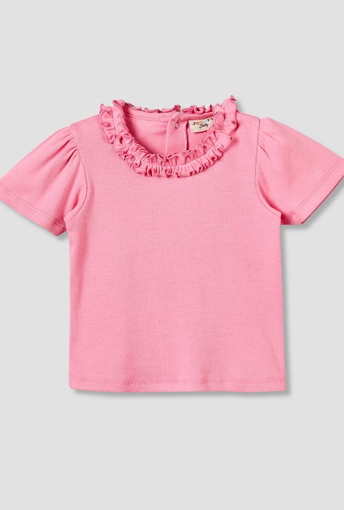 Juniors Ruffle Trim T-shirt