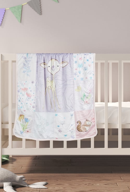 Juniors Patchwork Print Sherpa Blanket