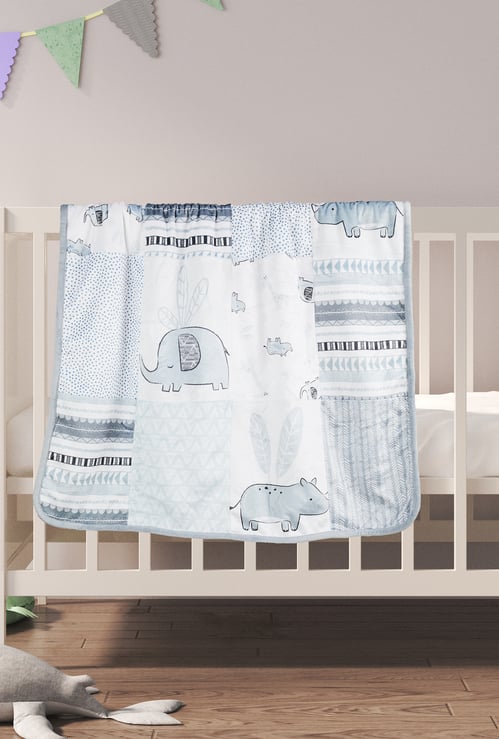 Juniors Patchwork Pattern Sherpa Blanket