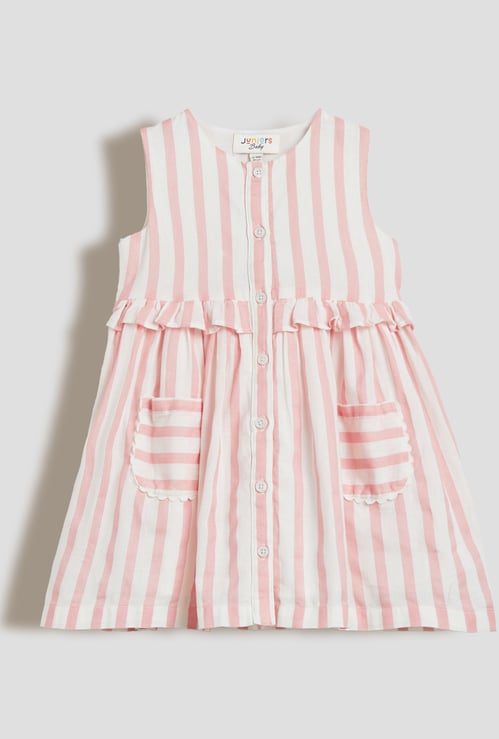 Juniors Striped A-line Dress
