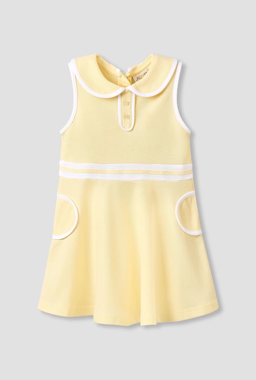 Juniors Contrast Trim A-Line Dress