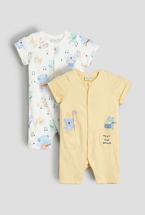 Juniors Printed Rompers - Pack of 2