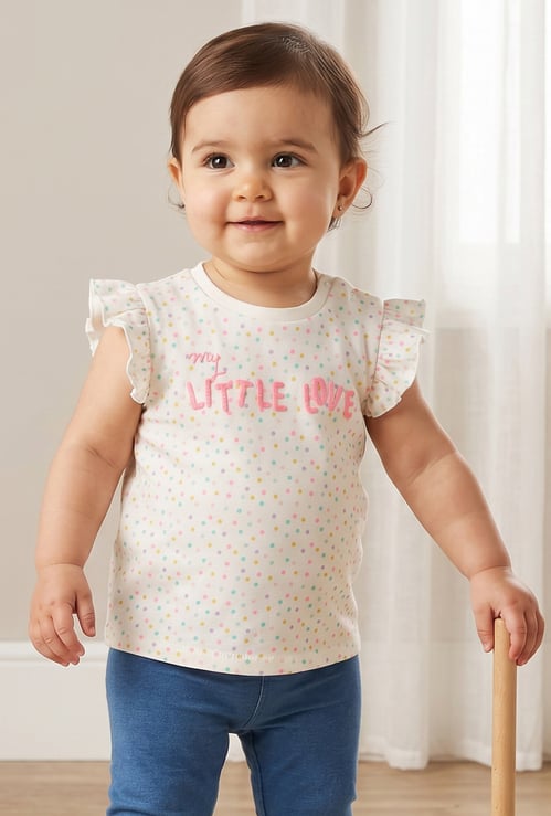 Juniors Polka Dot Print Top