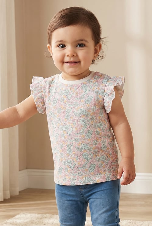 Juniors Floral Print Top