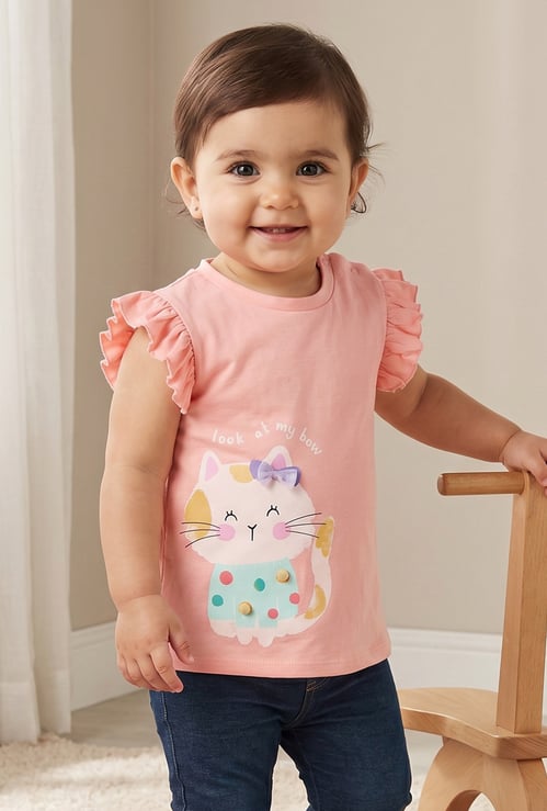 Juniors Cat Printed Top